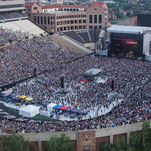 A photo of Folsom Field during the Dead & Company concert in 2017.