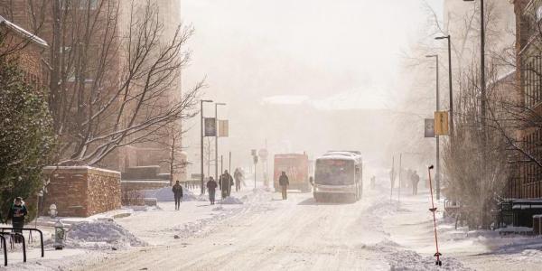 下雪天的Buff巴士和校园社区成员