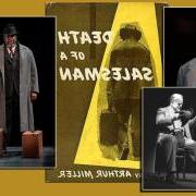 Death of a Salesman book cover and scenes from the movie and staged plays